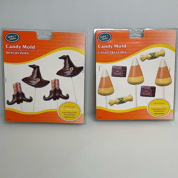 🔥SALE 3/$20 MAKE N MOLD Candy Molds (2) Halloween Theme Candy Corn Witch Hats - Picture 1 of 6